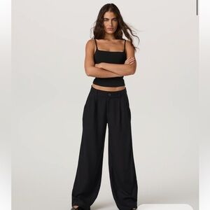 Vuori twill wide leg black trouser S NEW
